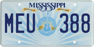 MS license plate MEU388