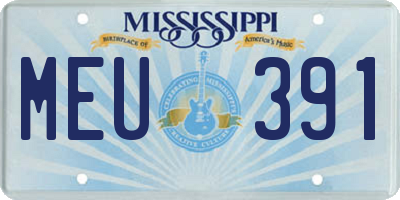 MS license plate MEU391