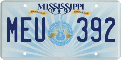 MS license plate MEU392