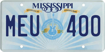 MS license plate MEU400