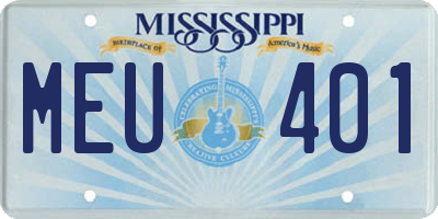 MS license plate MEU401