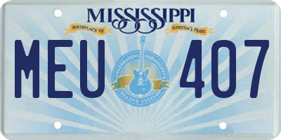 MS license plate MEU407