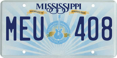 MS license plate MEU408