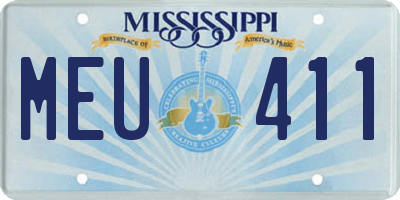 MS license plate MEU411