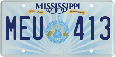 MS license plate MEU413