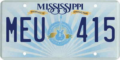 MS license plate MEU415