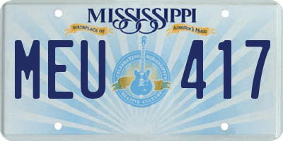 MS license plate MEU417