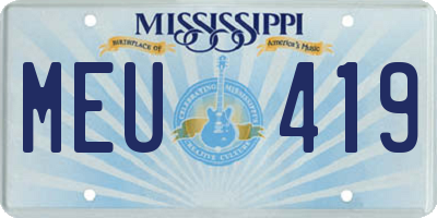 MS license plate MEU419