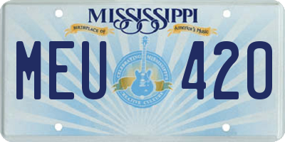 MS license plate MEU420