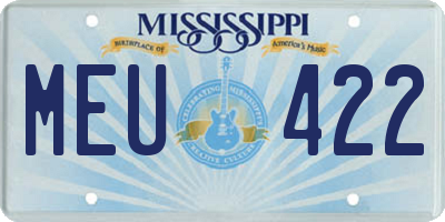 MS license plate MEU422