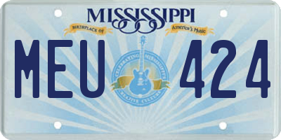 MS license plate MEU424