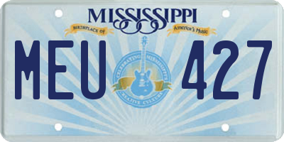 MS license plate MEU427