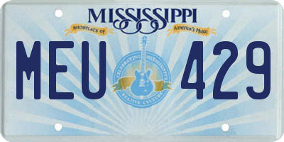 MS license plate MEU429