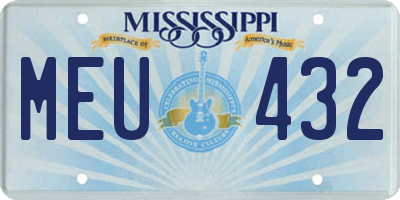 MS license plate MEU432