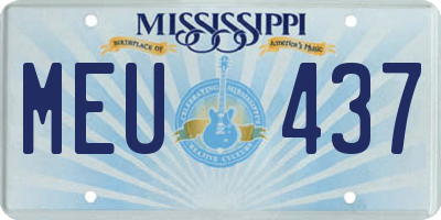MS license plate MEU437