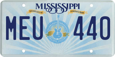 MS license plate MEU440