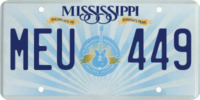 MS license plate MEU449