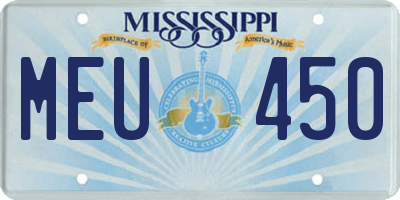 MS license plate MEU450
