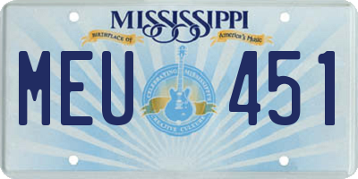 MS license plate MEU451