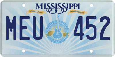 MS license plate MEU452