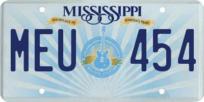 MS license plate MEU454