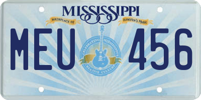 MS license plate MEU456