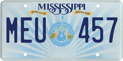 MS license plate MEU457