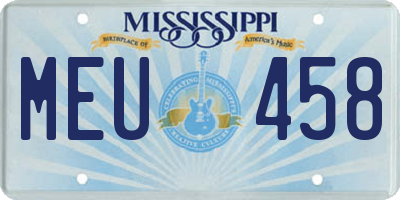 MS license plate MEU458