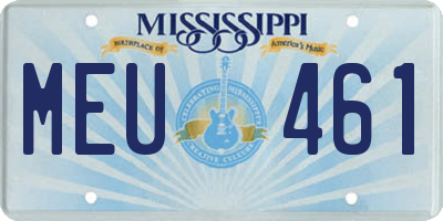 MS license plate MEU461