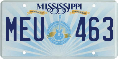 MS license plate MEU463