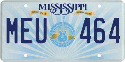 MS license plate MEU464