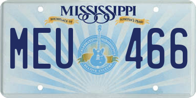MS license plate MEU466