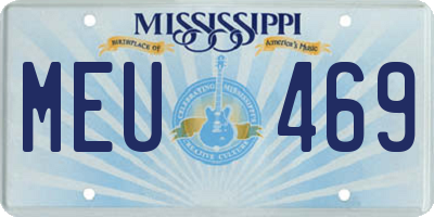 MS license plate MEU469