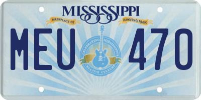 MS license plate MEU470