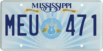MS license plate MEU471