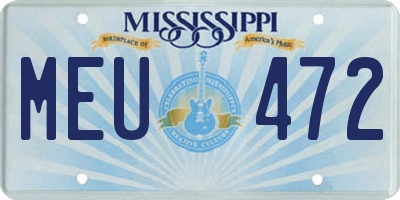 MS license plate MEU472