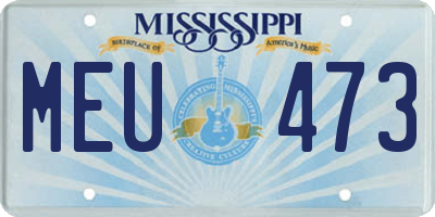 MS license plate MEU473