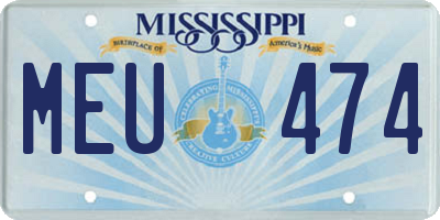 MS license plate MEU474
