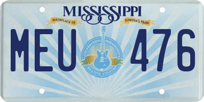 MS license plate MEU476