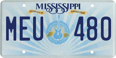 MS license plate MEU480