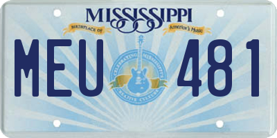 MS license plate MEU481