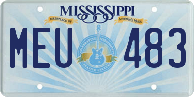 MS license plate MEU483