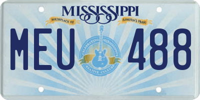 MS license plate MEU488