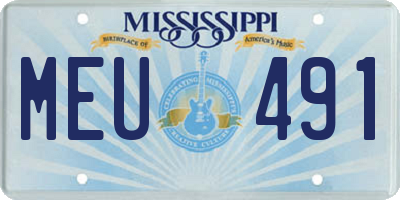 MS license plate MEU491