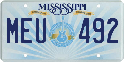 MS license plate MEU492