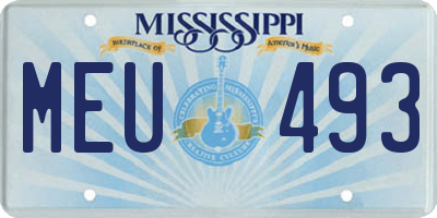 MS license plate MEU493
