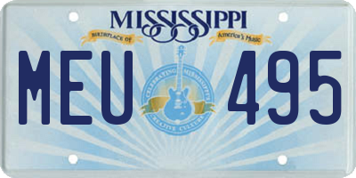 MS license plate MEU495
