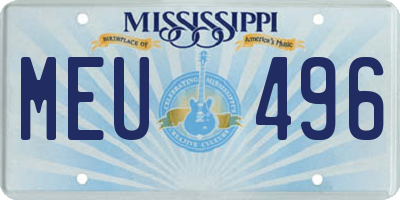 MS license plate MEU496