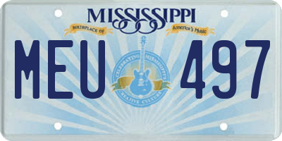 MS license plate MEU497