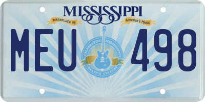 MS license plate MEU498